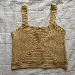 Zara Handmade Crochet Beige Tank Top